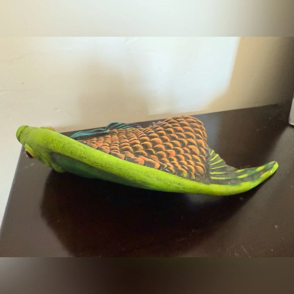Tonala Mexican‎ Pottery Fish, Folk Art Colorful Vintage  3-D Estate
